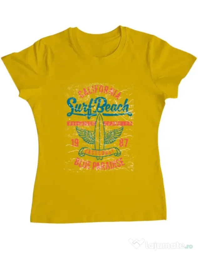 Tricou ADLER dama Surf Beach Galben