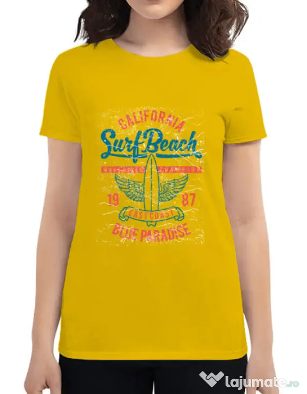 Tricou ADLER dama Surf Beach Galben