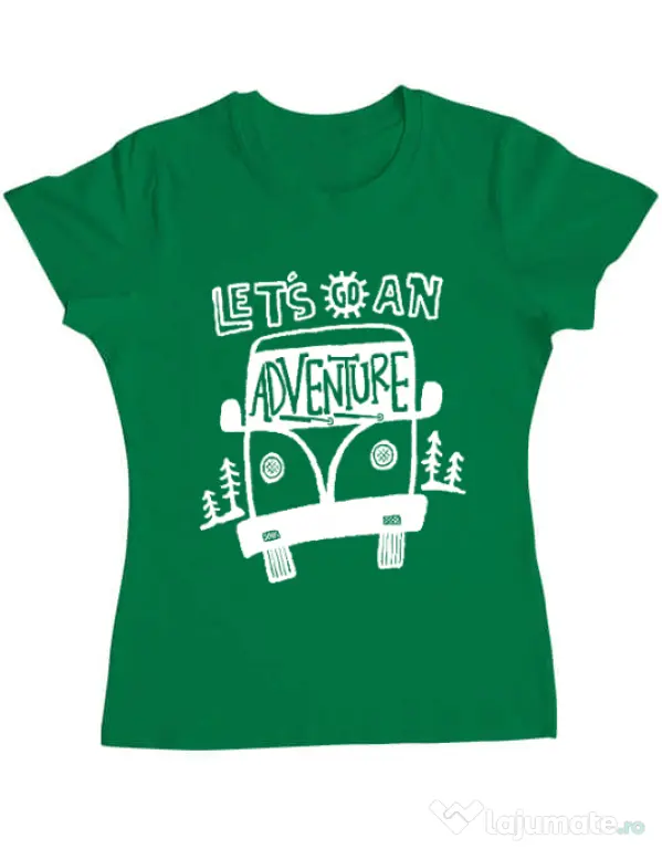 Tricou ADLER dama Lets Go an Adventure Verde mediu