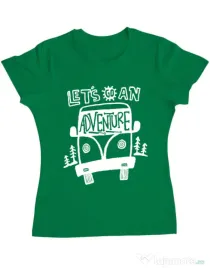 Tricou ADLER dama Lets Go an Adventure Verde mediu