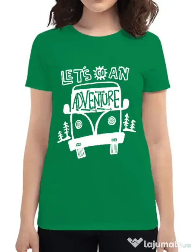 Tricou ADLER dama Lets Go an Adventure Verde mediu