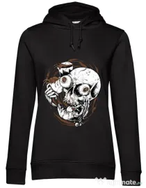 Hoodie dama cu gluga Coffee Addict Negru