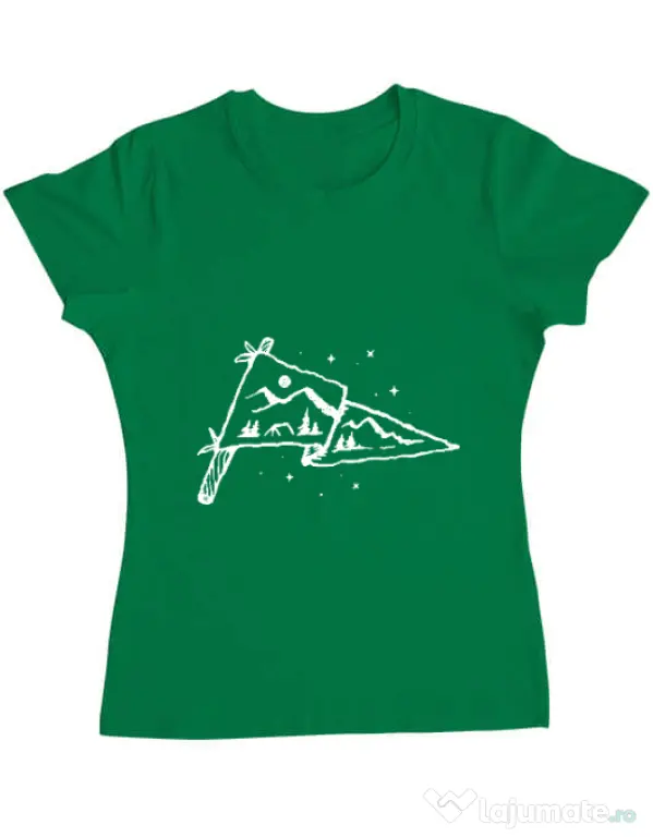 Tricou ADLER dama Camp Flag Verde mediu