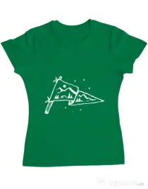Tricou ADLER dama Camp Flag Verde mediu