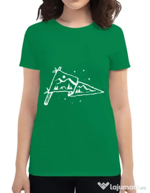 Tricou ADLER dama Camp Flag Verde mediu