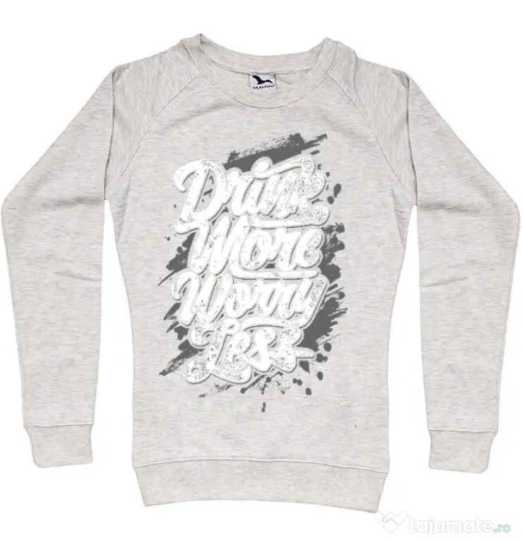 Bluza ADLER dama Drink more worry less Migdala melanj