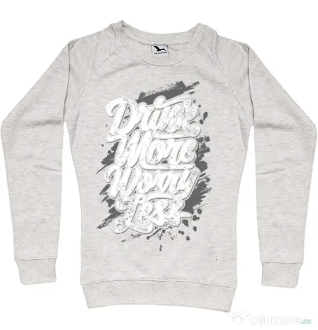 Bluza ADLER dama Drink more worry less Migdala melanj