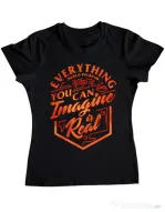 Tricou ADLER dama Everything You Can Imagine is Real Negru