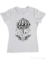Tricou ADLER dama Umbrella Tattoo Alb