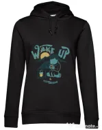 Hoodie dama cu gluga Wake up and drink a coffee Negru