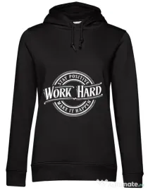 Hoodie dama cu gluga Work Hard Negru