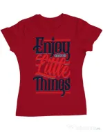Tricou ADLER dama Enjoy The Little Things Rosu