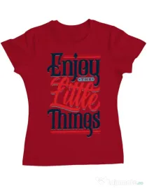 Tricou ADLER dama Enjoy The Little Things Rosu
