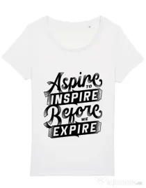 Tricou STANLEY STELLA dama Aspire To Inspire Before We Expire Alb