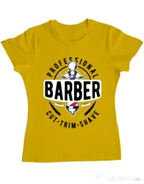 Tricou ADLER dama Professional barber Galben