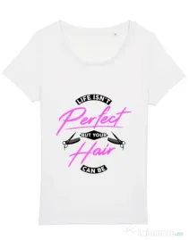 Tricou STANLEY STELLA dama Life isnt perfect Alb