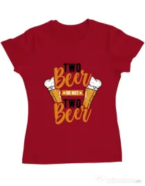 Tricou ADLER dama Two beer Rosu