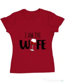 Tricou ADLER dama I am the wife Rosu