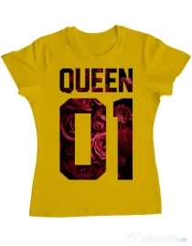 Tricou ADLER dama Flower queen Galben