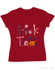 Tricou ADLER dama Trick or Treat Rosu
