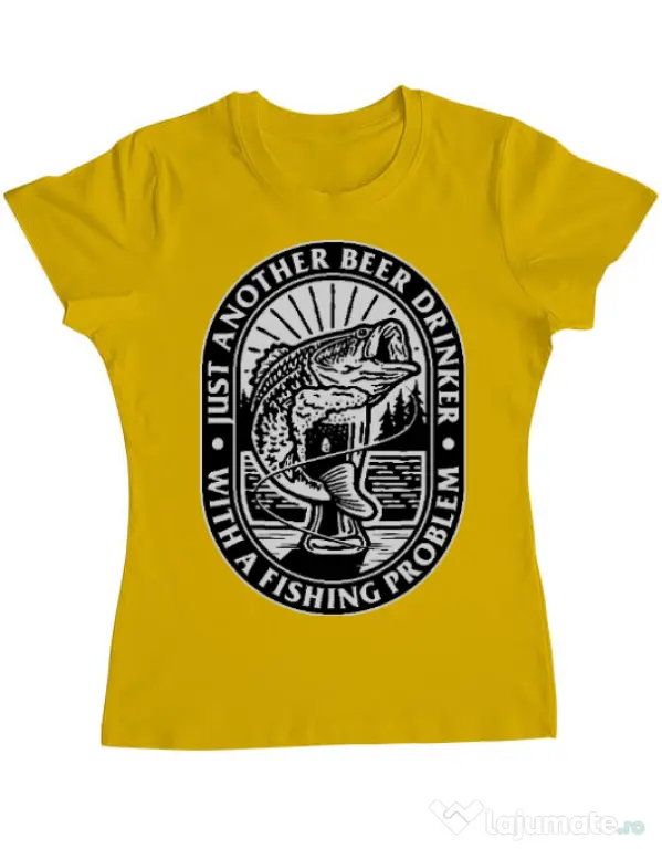 Tricou ADLER dama Fishing problem Galben