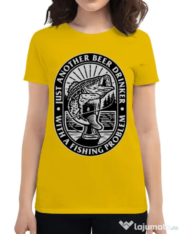 Tricou ADLER dama Fishing problem Galben