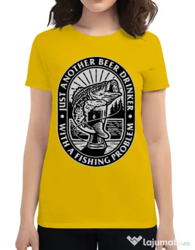 Tricou ADLER dama Fishing problem Galben