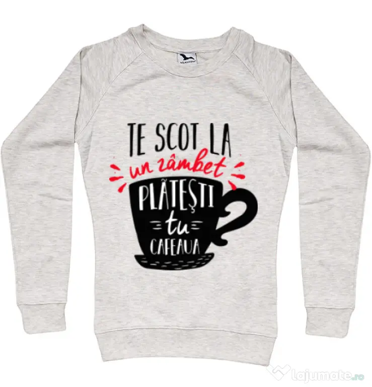 Bluza ADLER dama Te scot la un zambet Migdala melanj