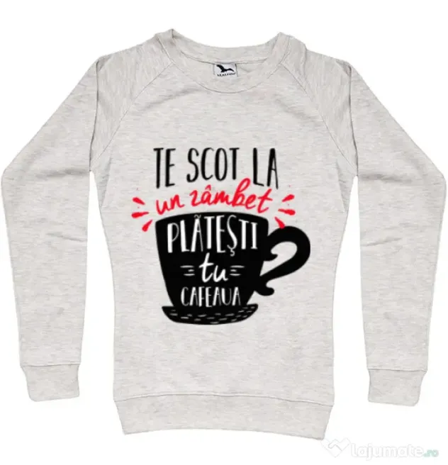Bluza ADLER dama Te scot la un zambet Migdala melanj