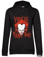 Hoodie dama cu gluga You ll float too Negru