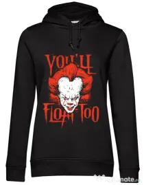 Hoodie dama cu gluga You ll float too Negru