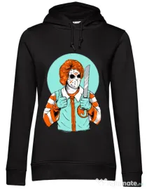 Hoodie dama cu gluga Clown killer Negru