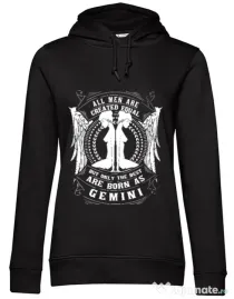Hoodie dama cu gluga The best men are born as Gemini Negru