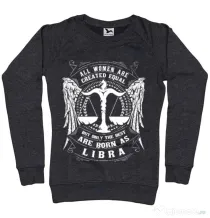 Bluza ADLER dama The best women are born as Libra Negru melanj