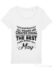 Tricou STANLEY STELLA dama The best women are born in May Alb