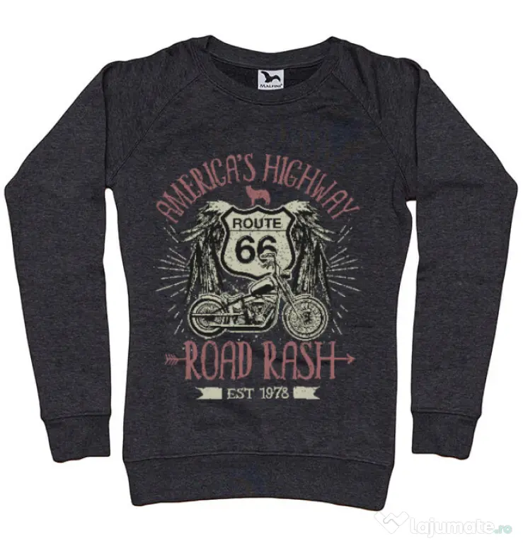 Bluza ADLER dama Highway 66 Negru melanj