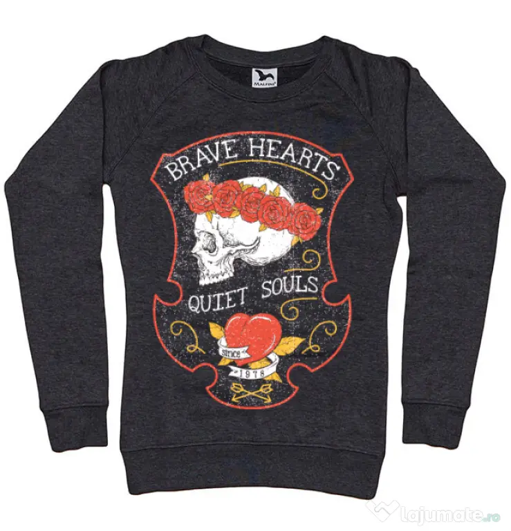 Bluza ADLER dama Brave hearts Negru melanj