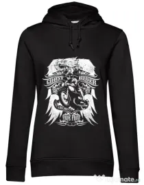 Hoodie dama cu gluga Ghost rider Negru