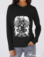 Hoodie dama cu gluga Ghost rider Negru