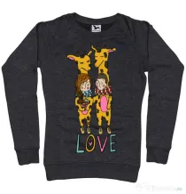 Bluza ADLER dama Giraffes love Negru melanj