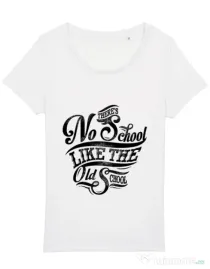 Tricou STANLEY STELLA dama Old school typography Alb