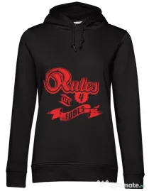 Hoodie dama cu gluga Rules are for fools Negru