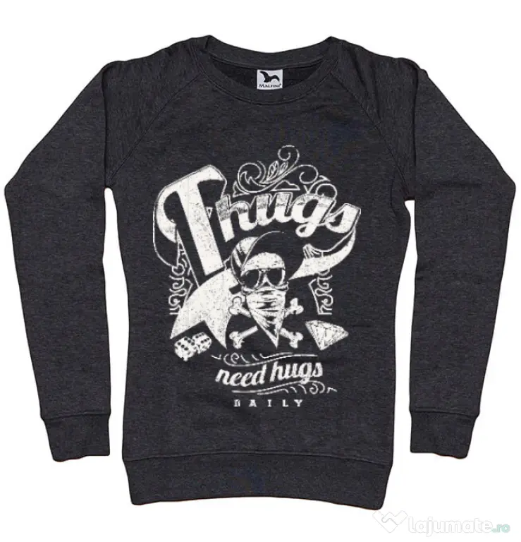 Bluza ADLER dama Thugs need hugs Negru melanj