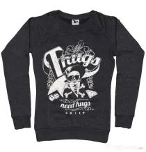 Bluza ADLER dama Thugs need hugs Negru melanj