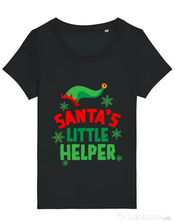 Tricou STANLEY STELLA dama Santas little helper Negru