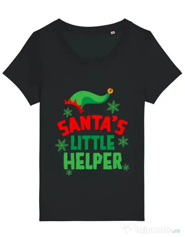 Tricou STANLEY STELLA dama Santas little helper Negru