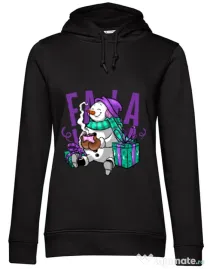 Hoodie dama cu gluga Christmas Carol Negru