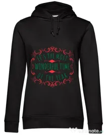 Hoodie dama cu gluga Most wonderful time Negru