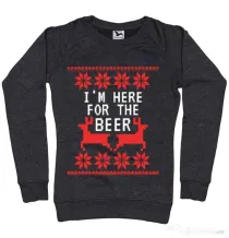 Bluza ADLER dama Here for the beer Negru melanj