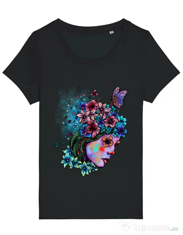 Tricou STANLEY STELLA dama Lady and flowers Negru